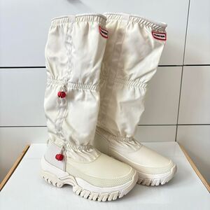 Hunter Women's White and Cream Boots